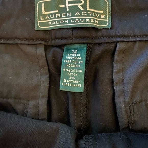 Lauren Active by Ralph Lauren cargo style shorts, black, size 12. - Picture 3 of 3